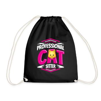 Cadeau de conception de chat pour animaux de compagnie et chaton - Sac de sport léger - noir - Devant