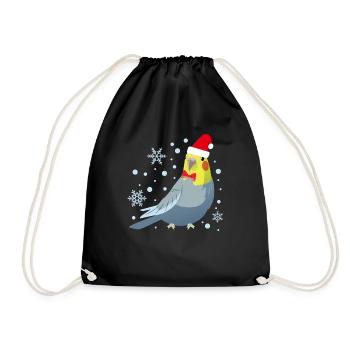 Cockatiel Santa - Turnbeutel - Schwarz - Vorne