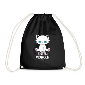 Cadeau de chat Guten morgen - Sac de sport léger - noir - Devant