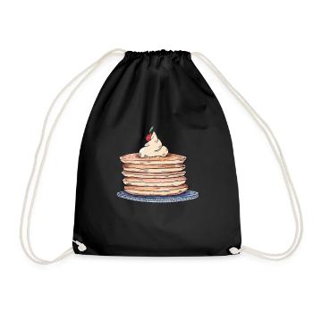 Pancake, Pfannkuchen - Turnbeutel - Schwarz - Vorne