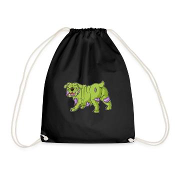 Zombie Hund Halloween Untot Gruselig Geschenk - Turnbeutel - Schwarz - Vorne