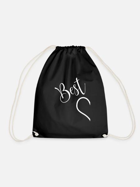 Beste Freunde BFF Herz links Geschenk - Turnbeutel - Schwarz