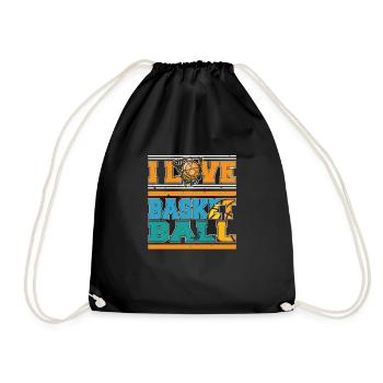 I Love Basketball Sports Player - Drawstring Bag - black - Front