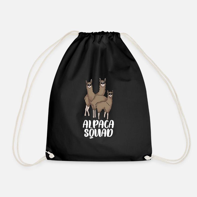 Alpaka Kader Geschenk - Turnbeutel - Schwarz