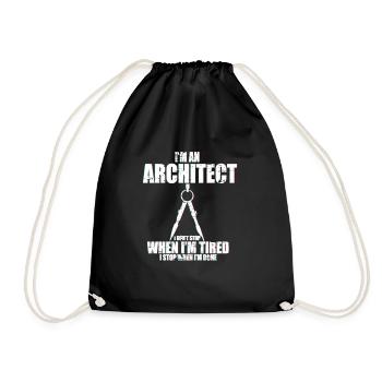 Architekt Bauplan - Turnbeutel - Schwarz - Vorne