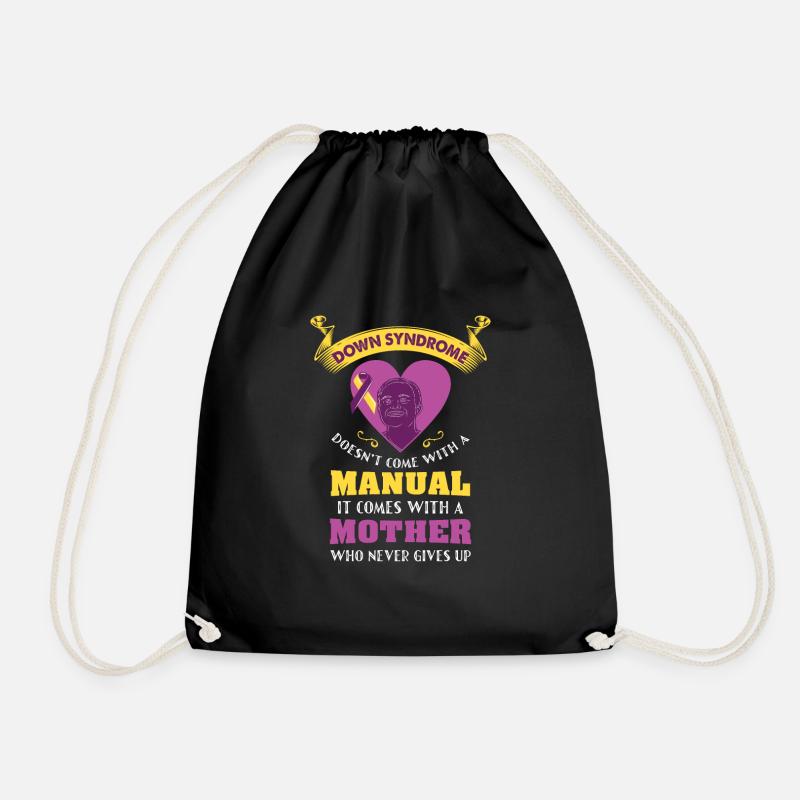 Down Syndrom Behinderung Trisomie 21 Kind Geschenk - Turnbeutel - Schwarz