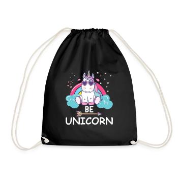 Cool unicorn - Drawstring Bag - black - Front