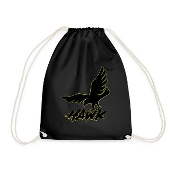 Hawk - hawk flying, animal, birds, air, freedom - Drawstring Bag - black - Front