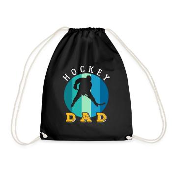 Hockey Dad Retro Style - Turnbeutel - Schwarz - Vorne