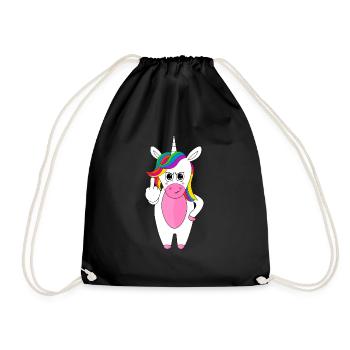 Unicorn doigt du milieu maléfique je déteste les gens - Sac de sport léger - noir - Devant
