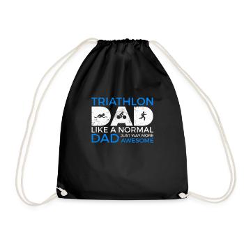 Triathlon Papa genau wie ein normaler Papa genau so - Turnbeutel - Schwarz - Vorne