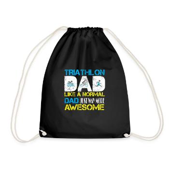Triathlon Papa genau wie ein normaler Papa genau so - Turnbeutel - Schwarz - Vorne