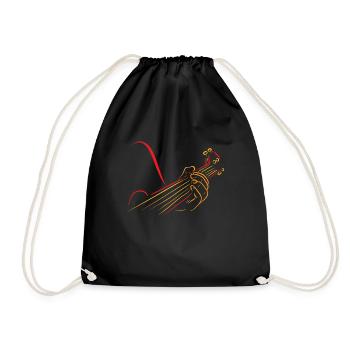 Playing Guitar Guitarist Music Life Funny Gift - Drawstring Bag - black - Front