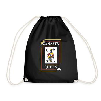 Canasta Design Geschenk für Kartenspieler und - Turnbeutel - Schwarz - Vorne
