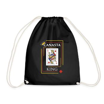 Canasta Design Geschenk für Kartenspieler und - Turnbeutel - Schwarz - Vorne
