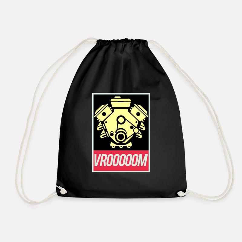 V8 engine goes off! - Drawstring Bag - black