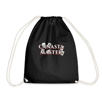 Canasta Design Geschenk für Kartenspieler und - Turnbeutel - Schwarz - Vorne