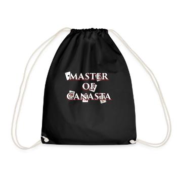 Canasta Design Geschenk für Kartenspieler und - Turnbeutel - Schwarz - Vorne