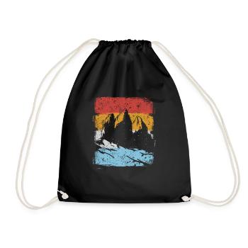 Vintage Dolomites gift - Drawstring Bag - black - Front