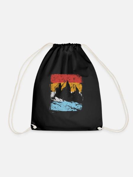 Vintage Dolomiten Geschenk - Turnbeutel - Schwarz