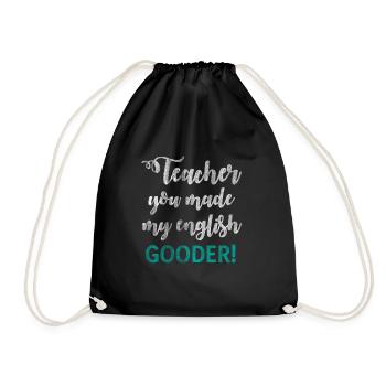 English teacher foreign language - Drawstring Bag - black - Front