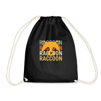 racoon - Drawstring Bag - black - Front