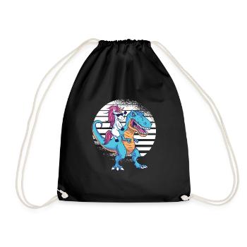 T-Rex Dino Dinosaure Licorne - Sac de sport léger - noir - Devant