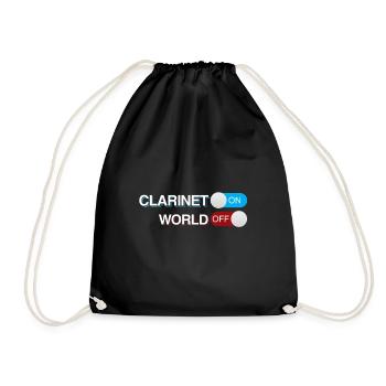 clarinet - Drawstring Bag - black - Front