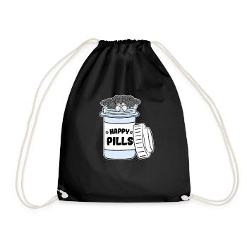 Cadeau de médecine de pilules chien Schnauzer - Sac de sport léger - noir - Devant
