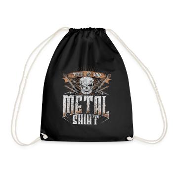 Metal rock skeleton - Drawstring Bag - black - Front