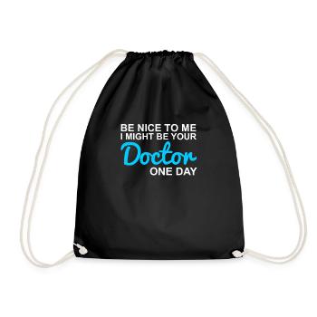 Doctor Student - Drawstring Bag - black - Front