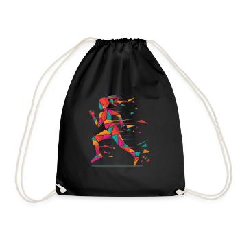 Coureur, jogging, femme - Sac de sport léger - noir - Devant