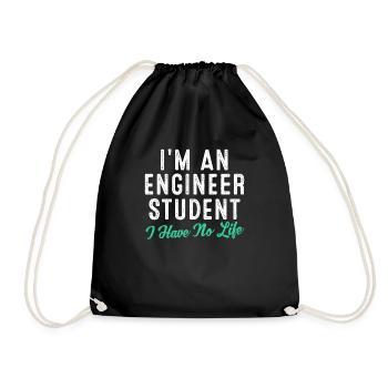 engineer - Drawstring Bag - black - Front