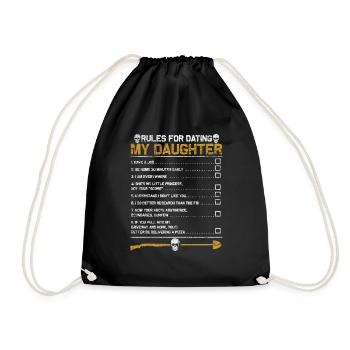 Father daughter boys - Drawstring Bag - black - Front