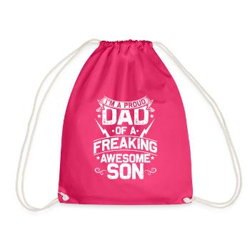 father son - Drawstring Bag - fuchsia - Front