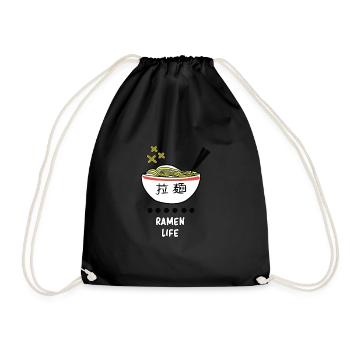 Ramen Leben Nudelsuppe Japanisch Essen Geschenk - Turnbeutel - Schwarz - Vorne