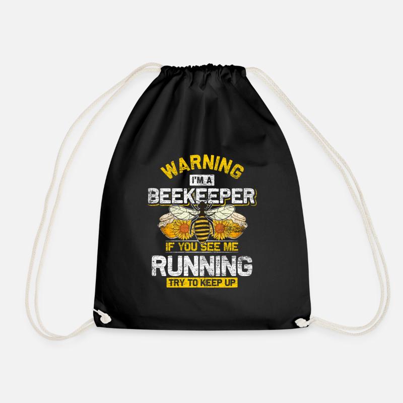 Imker Biene Geschenk vintage - Turnbeutel - Schwarz