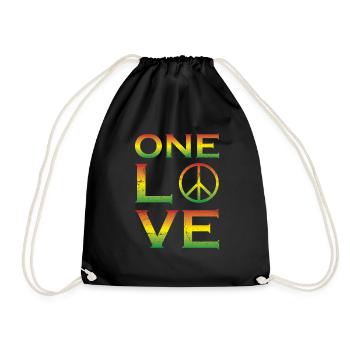 Love reggae - Drawstring Bag - black - Front