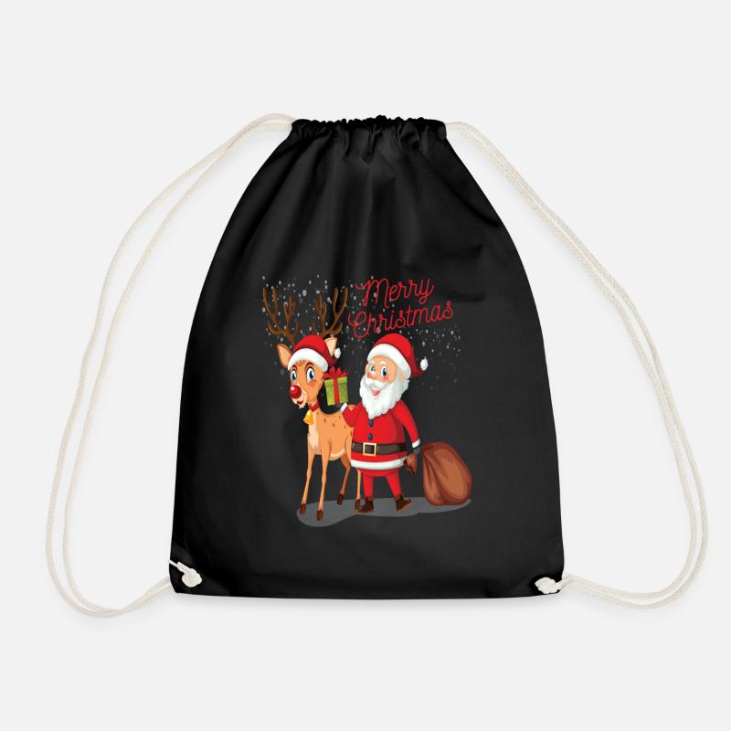 Weihnachtsmann - Turnbeutel - Schwarz