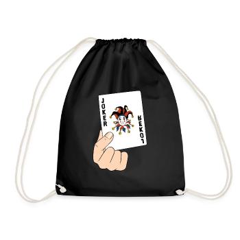 Joker Playing Card Poker Card Card Game Gift - Drawstring Bag - black - Front