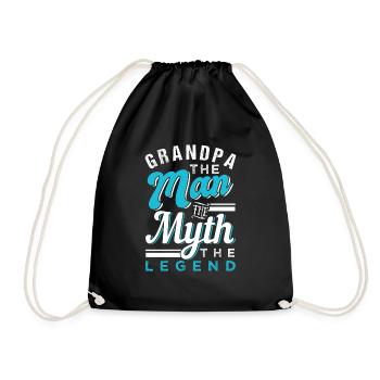 Großvater Opa Mann Mythos Legende Familie Geschenk - Turnbeutel - Schwarz - Vorne