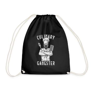Gangster culinaire | Chef de cuisine chef cuisinier - Sac de sport léger - noir - Devant