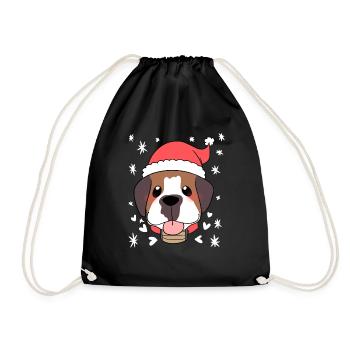 Christmas – Christmas Sweater – St. Bernard - Drawstring Bag - black - Front