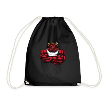Strong as ox bodybuilding gift - Drawstring Bag - black - Front