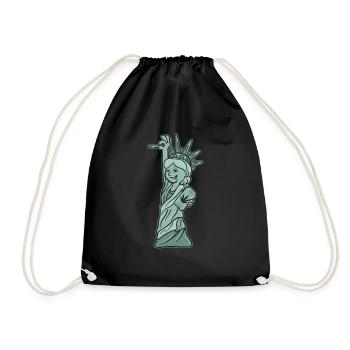 Statue de la Liberté Joint High Cannabis Weed Herbe - Sac de sport léger - noir - Devant