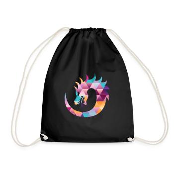 Drachen Chinesisch Symbolik Schlange Geschenk - Turnbeutel - Schwarz - Vorne