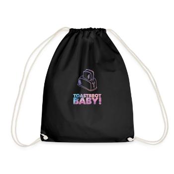 Toast Bread Baby Toast Toaster Bread - Drawstring Bag - black - Front