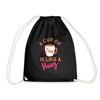 A cup of tea is like a hug - Turnbeutel - Schwarz - Vorne