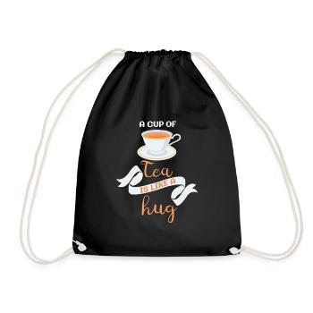 A Cup Of Tea Is Like A Hug - Turnbeutel - Schwarz - Vorne