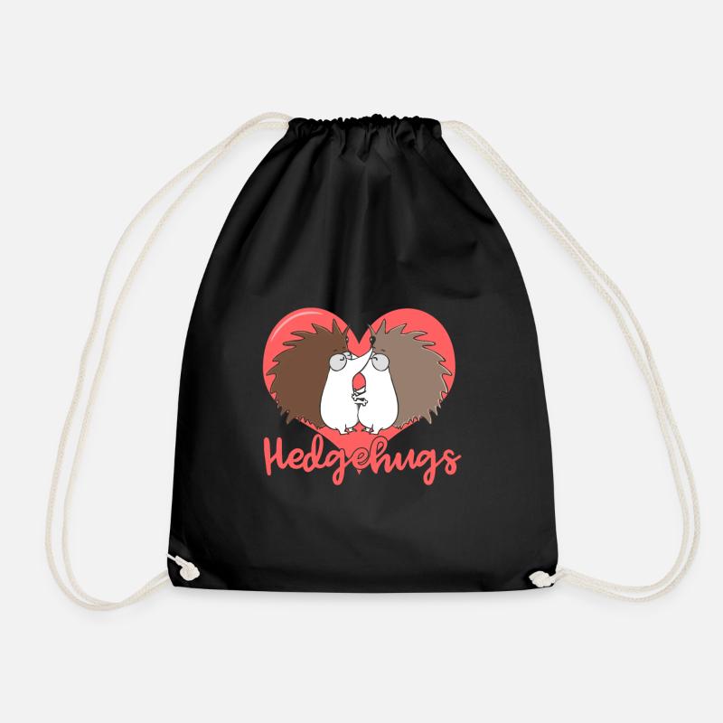 Hedgehugs - Drawstring Bag - black